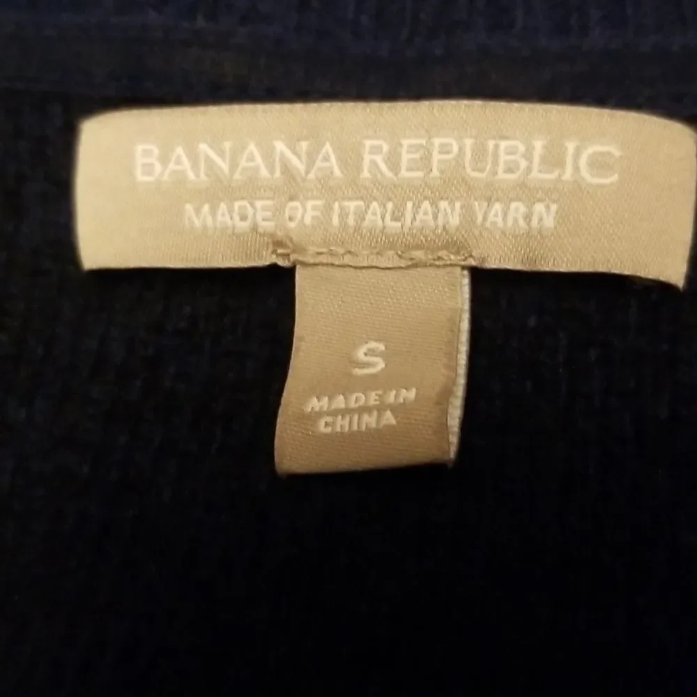 Banana Republic Sweater Top Italian Made Yarn Blue Womens Size Small